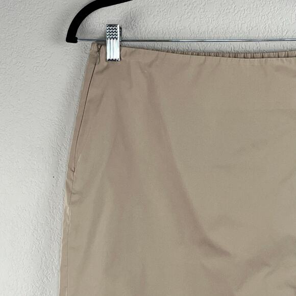 Yigal Azrouel Tan Asymmetric Ruched Side Back Elastic Waist Mini Skirt 6/Med - Picture 6 of 11